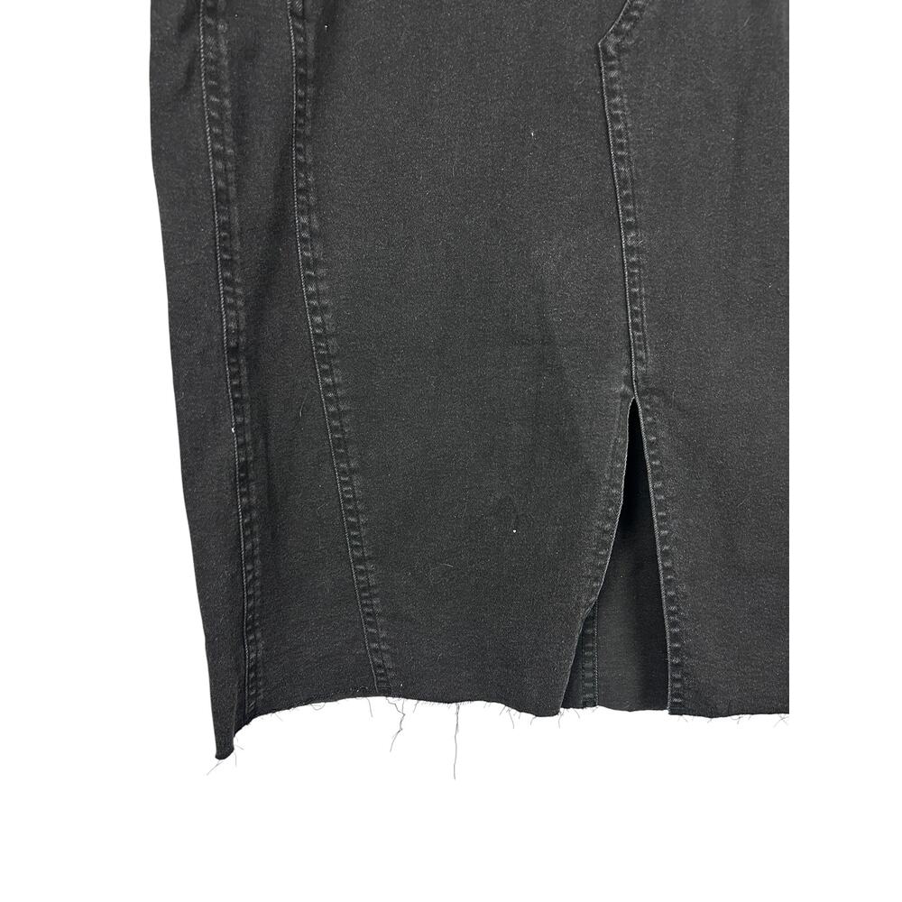Universal Standard Black Denim Front Slit Midi Skirt NWT L 3X - Picture 4 of 6